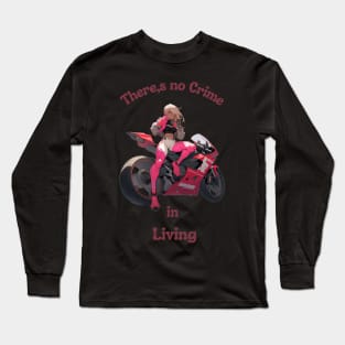 Motorcycle Anime Biker Girl Long Sleeve T-Shirt